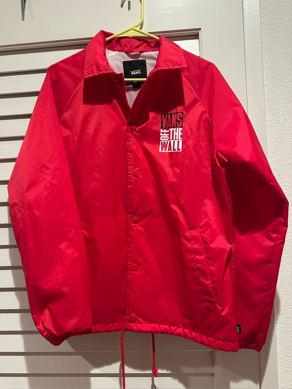 Vans Kids' Red 'Off The Wall' Coach Jacket is size small big kids